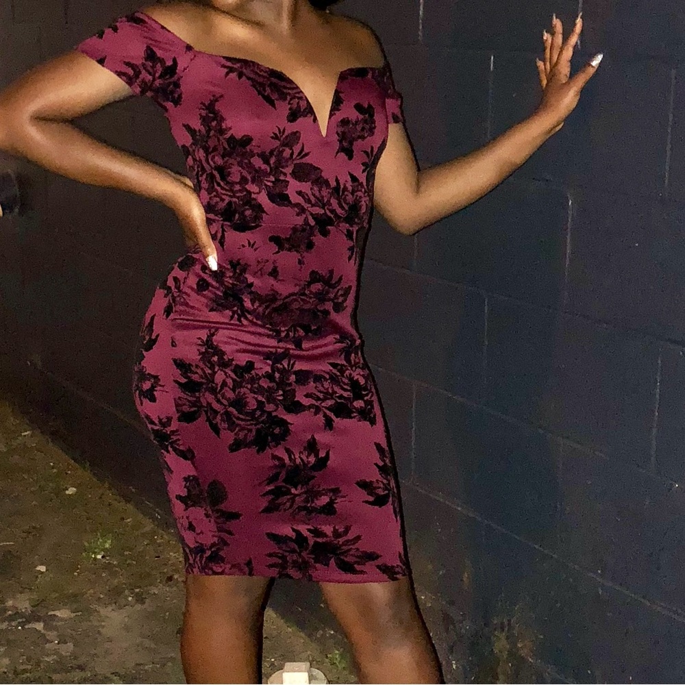 Elegant Black Floral Dress